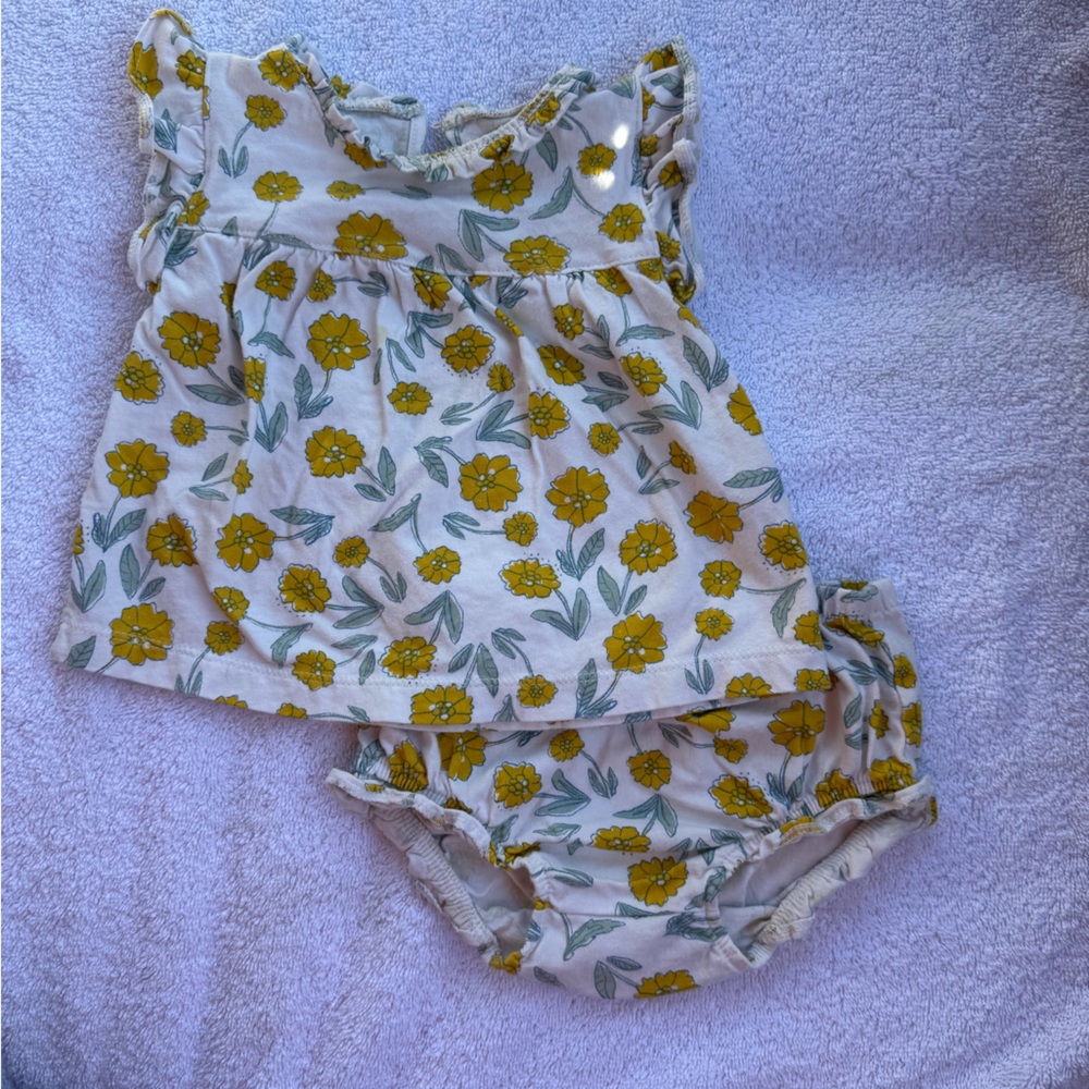 Carter's White and Yellow Floral Baby Romper